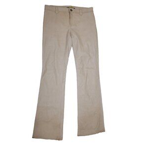 Vtg Theory Beige Creamy Leather Bootcut Festival Bohemian Pants Womens Size 6